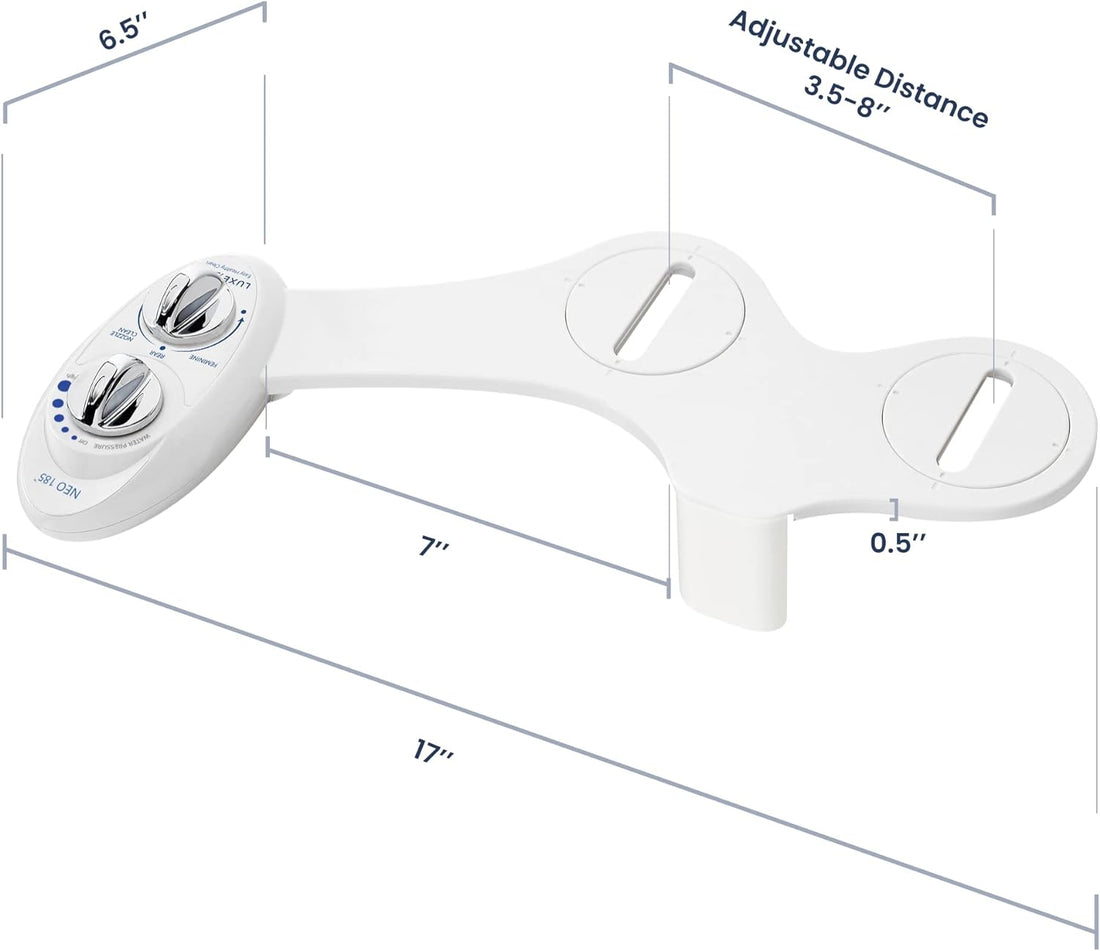 Self-Cleaning, Dual Nozzle Bidet Attachment for Toilet Seat