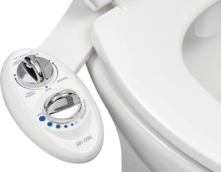 Self-Cleaning, Dual Nozzle Bidet Attachment for Toilet Seat