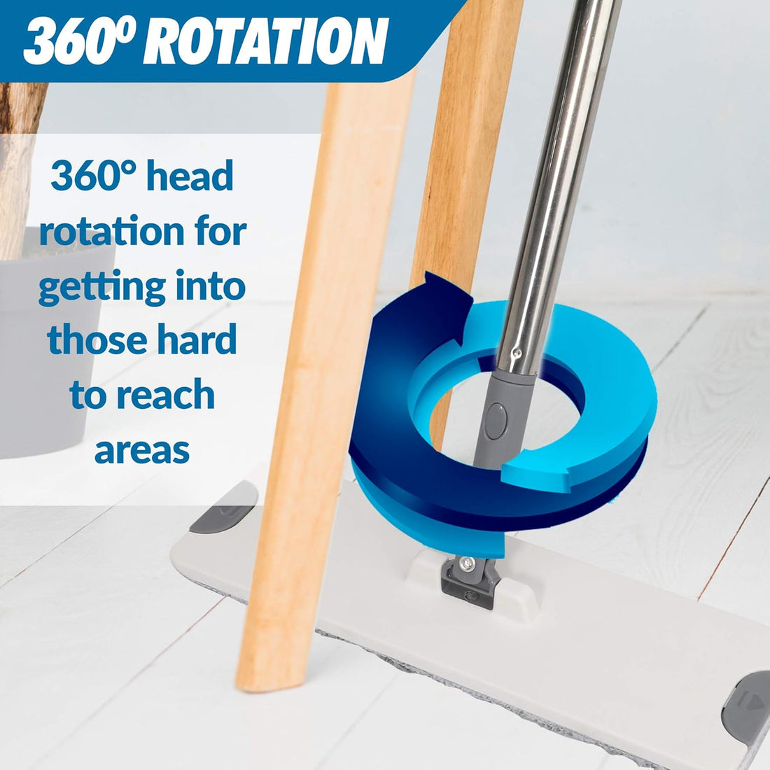 3-Chamber Design, Flat Mop and Bucket Set, Hands Free Home Floor Cleaning