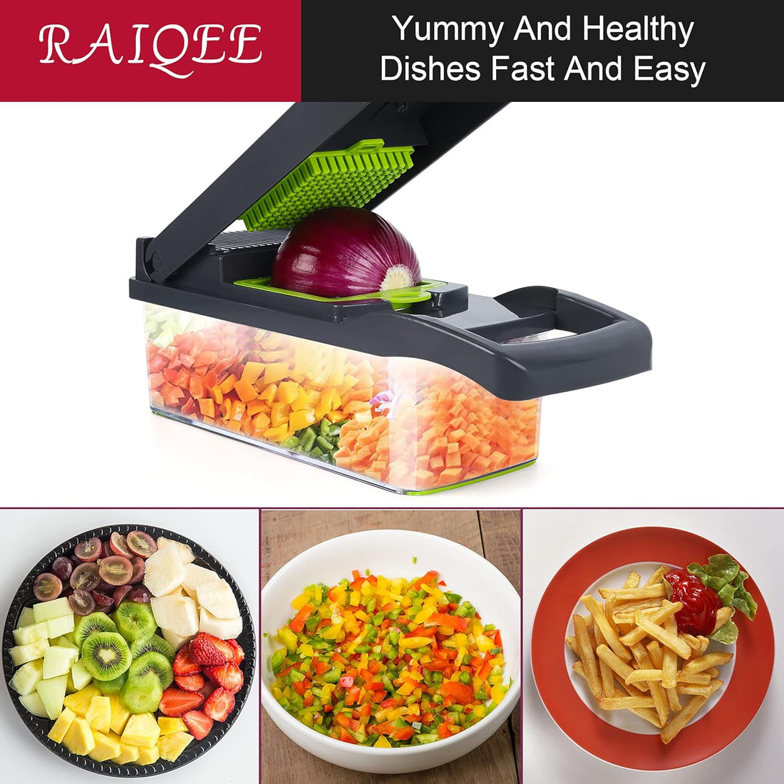 Vegetable Chopper, Onion Chopper, Mandolin Slicer, Pro 10 in 1 Professional Food Chopper