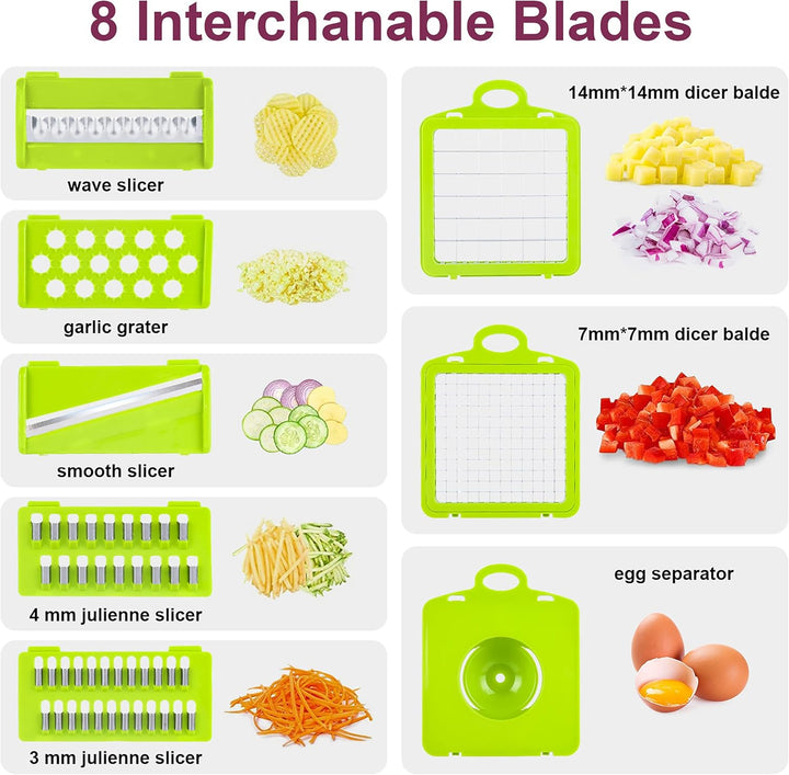 Vegetable Chopper, Onion Chopper, Mandolin Slicer, Pro 10 in 1 Professional Food Chopper