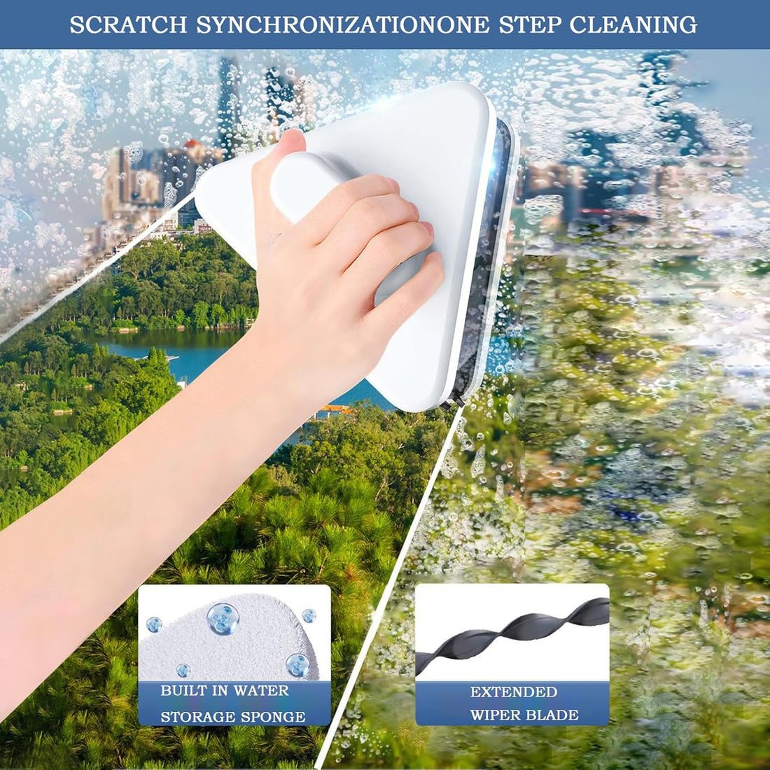 Double-Sided Window Cleaner Glass Wiper