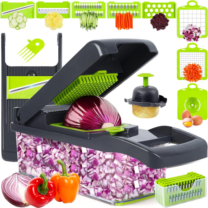 Vegetable Chopper, Onion Chopper, Mandolin Slicer, Pro 10 in 1 Professional Food Chopper
